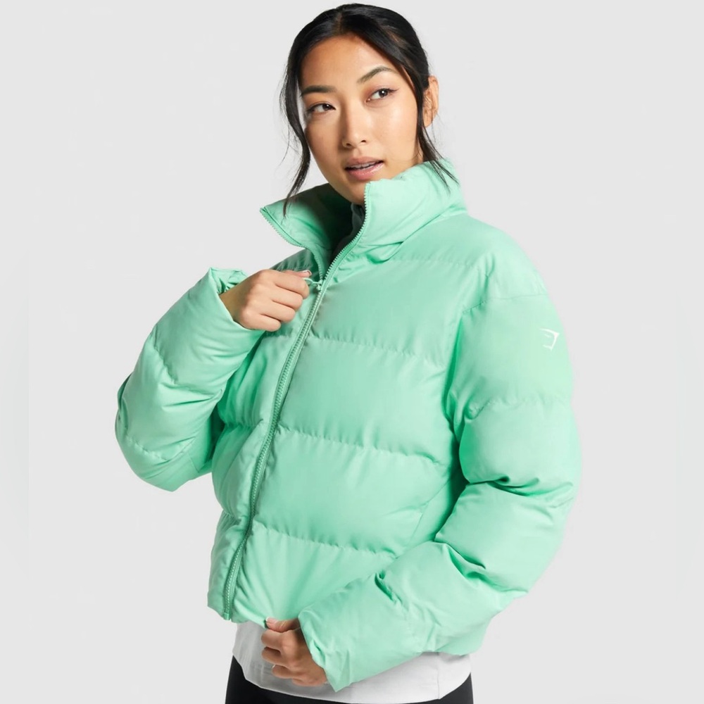 GymShark mint puffer jacket